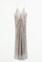 Zara Bnwt 2024. Blue Grey Floral Print Dress Straps. 9084/134 - £70.03 GBP