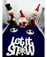 Santa &amp; Snowman Metal Free Standing Christmas Decoration sign and Santa ... - $24.95