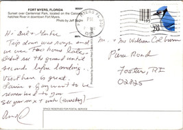 Postcard Fort Myers Florida Centennial Park Caloosahatchee River FL sunset - £5.26 GBP