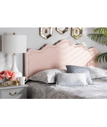 Carlyn Light Pink Velvet Fabric Upholstered Queen Size Headboard - €140,65 EUR
