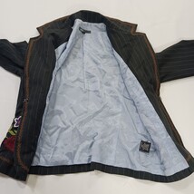 Yank American BAU1184 Youth Gray Orange -Pinstripe Embroidered Blazer Size 7/8 image 10