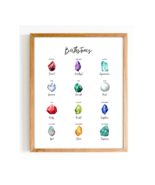 Watercolor Birthstone Poster Birthstones Wall Art Home Decor - Digital D... - $1.19