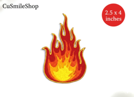 Cusmileshop Classic Red and Orange Flames Embroidered Iron On Patch Burn... - €13,65 EUR