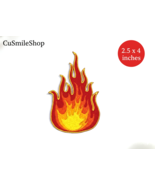 Cusmileshop Classic Red and Orange Flames Embroidered Iron On Patch Burn... - $16.89