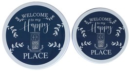 2 ELECTRIC STOVETOP TIN BURNER COVERS (1-10&quot;,1-8&quot;) WELCOME TO MY HAPPY P... - $12.86