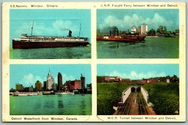 Multiview Ships  Landscapes Detroit Michigan Ontario Canada WB Postcard F14 - £5.88 GBP