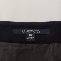 Chadwicks RN#127020 Women's Side Slit & Back Zip Pull-On Black Casual Skirt 12P image 3