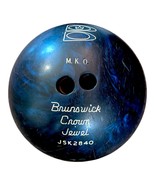 VTG BRUNSWICK CROWN JEWEL BLUE SWIRL BOWLING BALL 14 LB #  - $474.55 MXN