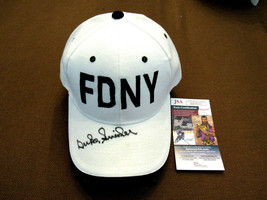 DUKE SNIDER 1955 WSC BROOKLYN DODGERS HOF SIGNED AUTO FDNY CAP JSA BEAUT... - $217.79