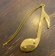 Golden Quarter Note Tree Ornament 3 1/2 inches - $8.86
