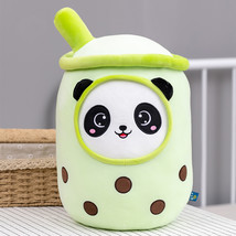 Panda Bubble Tea Cup Shaped Plush Pillow Stuffed Soft With Suction Tubes Boba Cu - £12.43 GBP