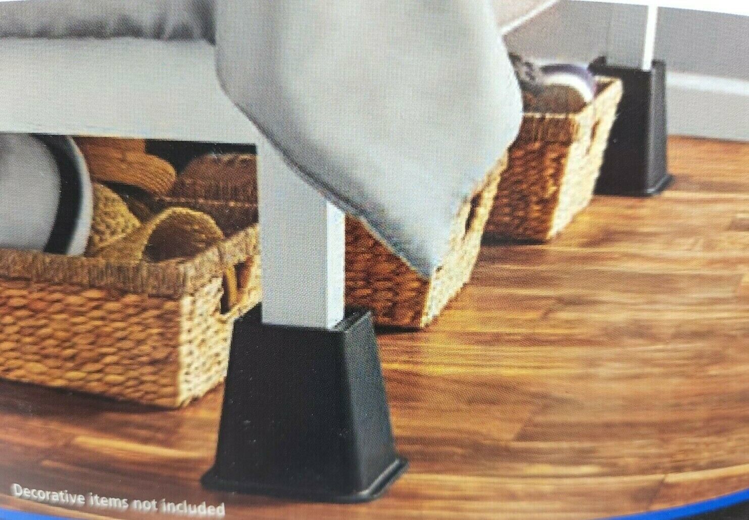 Mainstays 4-Pack Under Bed Leg Risers Furniture Lift Raiser Table Sofa 5... - $24.95