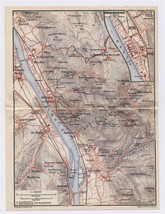 1911 Map Of Vicinity Of Königswinter Bad Honnef / North RHINE-WESTPHALIA Germany - £16.20 GBP