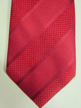 NEW Harrods of London Red With Stripes Handmade Silk Tie - $47.24