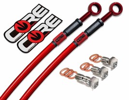 Kawasaki Z125 Pro Brake Lines 2016-2020 2021 2022 Front-Rear Red Steel Braided - £140.05 GBP