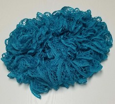 Crocheted Ruffled Scarf Choose from 11 Teal Red Blue Purple Gray Black Brown etc - £3.91 GBP