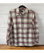 Talbots Size Large checkered Button Down Long Sleeve red blue yellow white - $32.26 CAD