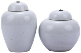 Jar Vase Lidded Colors May Vary Busan White Variable Porcelain Bronze Ha... - $329.00