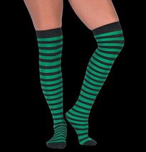 St Patrick/St Patty OVER-KNEE Stockings Green Black Stripe Thigh High Long Socks - £4.46 GBP