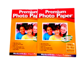 Premium Glossy Photo Paper 8.5&quot; x 11&quot; 9 mil 8 sheet packages Lot of 2 - $9.89