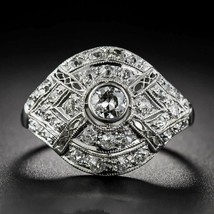 1.60CT Simulated Diamond Singal Vintage Art Deco Engagement Ring Sterling Silver - $280.48