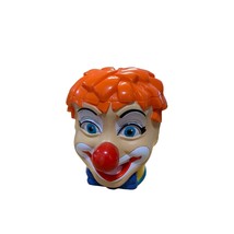Greatest Show on Earth Circus Clown Flip Top Mug Cup Hard Plastic Orange... - $12.86