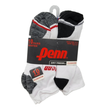New Penn Mens 10 Pair Athletic Cushion Quarter Socks Shoe Size 6-12 Dry Fresh - £14.05 GBP