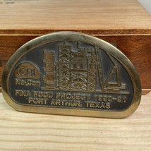 Vintage Belt Buckle 1991 Na-Con Fina FCCU project Port Arthur Texas  CBI - £31.89 GBP