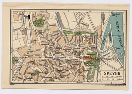 1933 Vintage City Map Of Speyer / RHINELAND-PALATINATE / Germany - £17.13 GBP