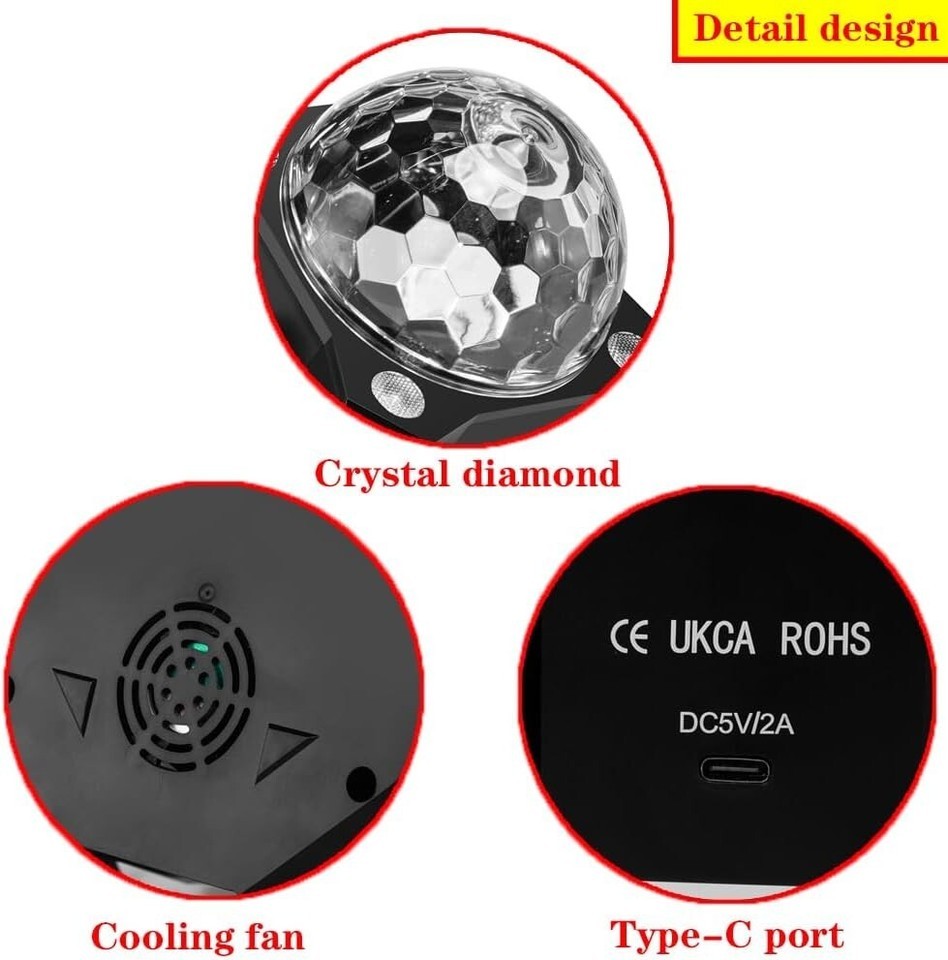 Versatile Disco Ball Light with UV and Sound Activation - Perfect for Parties Item image 7
