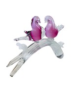 Murano Glass Pink Love Birds Branch Figure Farmhouse Decor Collectible - $643.50