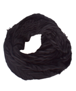 Women&#39;s Black Infinity Scarf Textured - $10.95