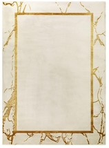 Antep Rugs Babil Gold 4x6 Marble Bordered Modern Indoor Area Rug New Lot 1284 - £73.83 GBP