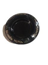 Vintage Black Glass Ashtray Aladdin Hotel Casino Las Vegas Nevada Round Decor - £7.19 GBP