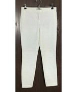 SAINT TROPEZ WEST Ivory Flat Front Skinny Leg Solid Casual Pant Size 2 - £26.27 GBP