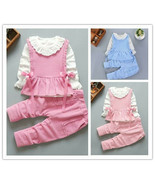 3pcs Kid Girls Clothes Set Autumn Winter Vest+shirt+pants Girls Outfits Set - $32.77 CAD