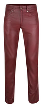 Men&#39;s Burgundy Leather Pant Real Soft Lambskin Biker Pant Handmade Formal Casual - £84.00 GBP+