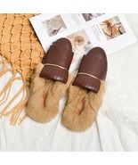 Hairy Slippers Women&#39;s Autumn And Winter Wear New Muller Shoes Net Red L... - $80.76