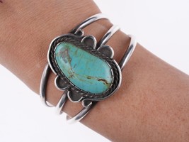 6&quot; Vintage Navajo Sterling and turquoise bracelet - £130.10 GBP