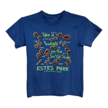 Estes Park Take A Walk On The Wild SIde Graphic T-Shirt Unisex Kid&#39;s M Blue Crew - £15.41 GBP