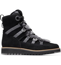 Cole Haan Womens Zerogrand Luxe Hiker Boots W22608 Black Fur-Suede/ Grey - $53.46+