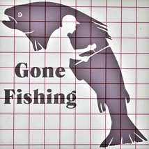 Gone Fishing Die Cut Vinyl Indoor Outdoor Car Truck Window Decal - £4.13 GBP+