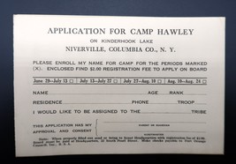 VTG Ephemera BSA Camp Hawley Form Niverville Kinderhook Lake Columbia Co... - $12.00