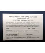 VTG Ephemera BSA Camp Hawley Form Niverville Kinderhook Lake Columbia Co... - €10,37 EUR