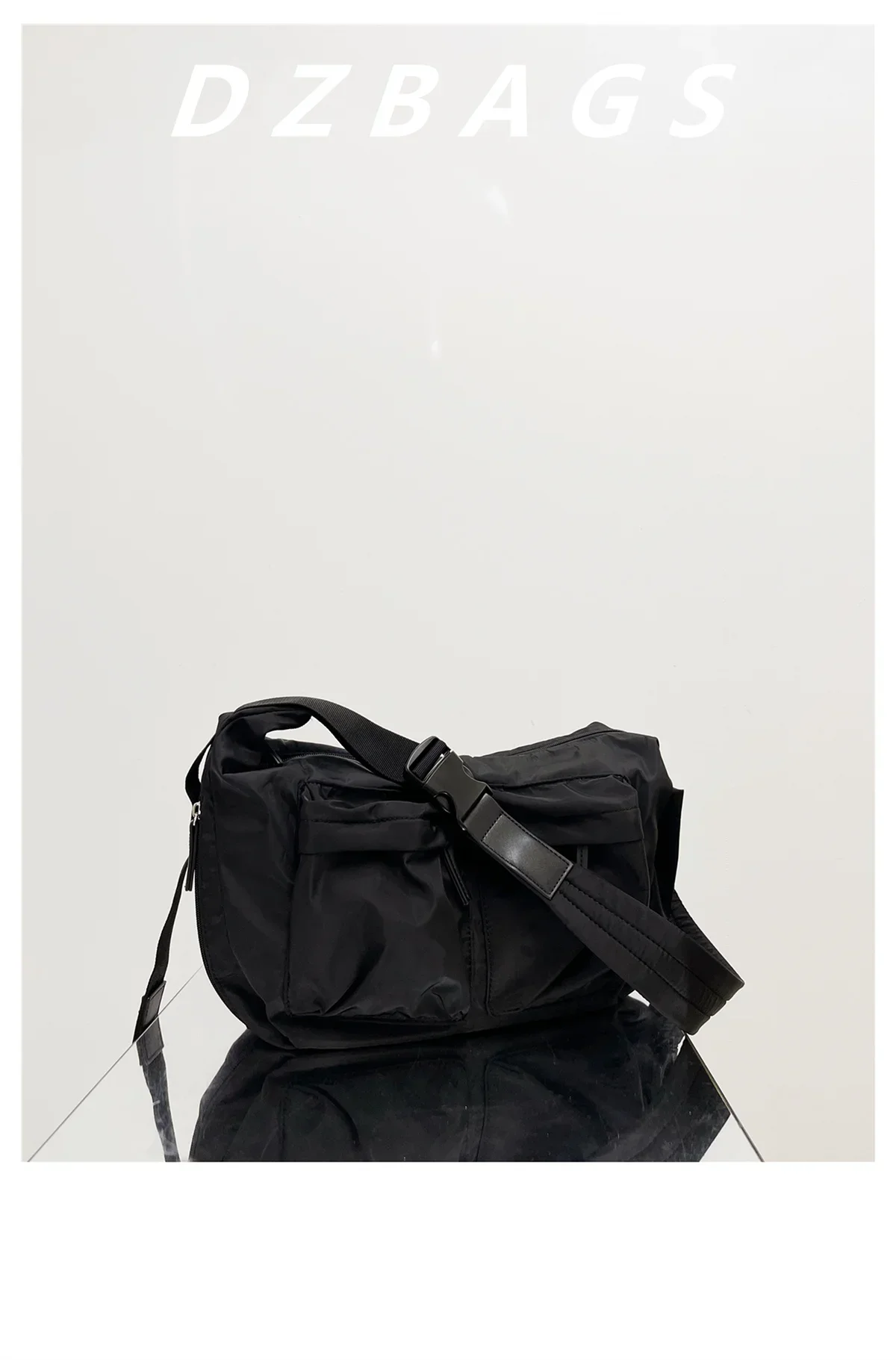 Causal Men&#39;s Shoulder Bag INS Trend Waterproof School Bag Messenger Bag Square C - £34.53 GBP