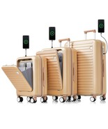 3-Piece Luggage Set w/ USB &amp; Spinner Wheels - £171.93 GBP