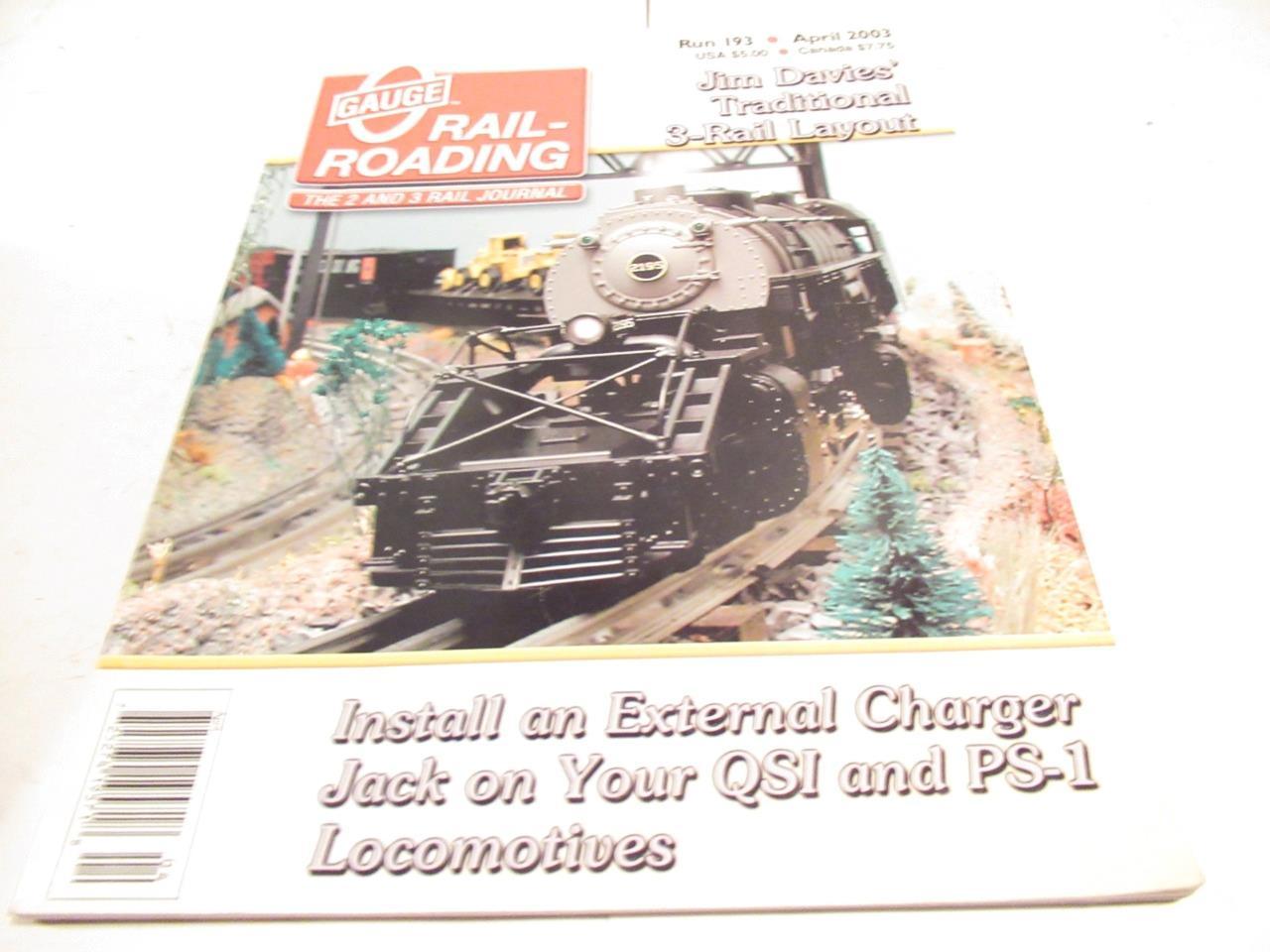 OGRR MAGAZINE - APRIL 2003 - LN - W23 - $3.32