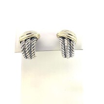 David Yurman Authentic Estate Cable Rope Clip-on Earrings 14k + Silver DY421 - £390.15 GBP