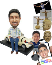 Personalized Bobblehead Guy Next To Beautiful Vintage Car - Motor Vehicl... - £136.87 GBP