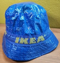 Ikea Bucket Hat Frakta Knorva Blue Yellow Rain Sun Lined With Vent Holes Nwt - £15.49 GBP